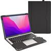 TT TYTX TYTX Custodia Macbook Pro 13 Pollici M2 M1 A2338 A2289 A2251 A2159 A1989 A1708 A1706, Custodia in pelle protettivo Libro Cover Compatibile con MacBook Pro 13 Pollici, Nero
