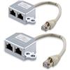 kwmobile 2X Adattatore Splitter sdoppiatore - duplicatore Cavo Rete LAN T-Adapter Cavo LAN Attacco RJ45 - Ingresso Porta RJ 45x 2 Cavi ethernet