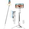 SelfieShow Bastone per Selfie con Treppiede Migliorato- Luce LED Lunga, Treppiede per Telefono Estensibile da 111CM con Telecomando Staccabile per Viaggi, Vlogging e Foto, Compatibile con iPhone e Android