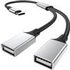 MOGOOD Adattatore da USB C a doppia USB femmina Tipo C a doppio cavo USB 2.0 OTG Splitter Convertitore per MacBook Pro, Google Pixel, Galaxy S9/Note 8