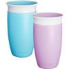 Munchkin Miracle 360 Baby Tazze , Bicchiere per bambini a flusso libero per bambini , Tazza per allenamento , Senza BPA ,Bottiglia d'acqua , 12+ Mesi , 10oz/296ml , 2 Pezzi , Blu & Viola