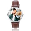 ALBERTBAND Orologio da Donna Orologio Personalizzato con Foto Orologi con Cinturino in Pelle Orologio da Polso da Donna per Uomo per la Festa del Papà Regalo per la Mamma (marrone-36mm)