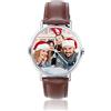 ALBERTBAND Orologio da Donna Orologio Personalizzato con Foto Orologi con Cinturino in Pelle Orologio da Polso da Donna per Uomo per la Festa del Papà Regalo per la Mamma (marrone-41mm)