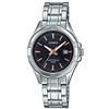 Casio #LTP1308D-1A2V Women's Stainless Steel Analog Date Black Dial Watch