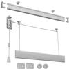 TENDEEVOLUTION Binario Tenda a Pacchetto a Vetro 2 Calate in Alluminio con Sgancio Rapido, a Soffitto Parete o su Infisso, Bastone Binario per Tende a Pacchetto Moderne (40 CM COMANDO DESTRO)
