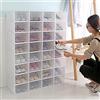 Kaibrite Scatola per scarpe, trasparente, impilabile, in plastica, pieghevole, con porta trasparente (20 pezzi)
