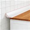 KEQKEV Striscia sigillante per bagno, doccia, nastro sigillante autoadesivo, barriera d'acqua per la soglia della doccia, per lavandino, vasca da bagno, pavimenti di ambienti umidi (bianco, 2 m)