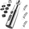 LUBEKAS Aeratore Rubinetto Cucina, 360° Girevole Prolunga Rompigetto Rubinetto con 3 Modalità Aeratore Filtro Antispruzzo, 5 Tipi Adattatore Filettato doccetta per Lavello Cucina Bagno