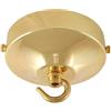 ElekTek Rosone lampadario con gancio, concavo, diametro 100 mm - Per il montaggio di lampade e lampadari - Finiture metalliche e verniciatura a polvere Ottone