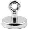 Magnetastico® | 1 pezzo magnete con occhiello in neodimio N35 42 mm Ø | Forza di tenuta 68.0 kg | 1 pezzo magnete extra potente in neodimio con base e eyebolt ovvero vite ad anello, zincato