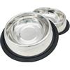 BPS BUENA PET SHOP BPS 2 x mangiatoia per cani e gatti, 22 cm, in acciaio inox, diametro 3 misure da scegliere (22 cm) BPS-5504 x 2