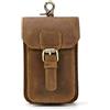 LUUFAN Cintura da uomo Marsupio in vera pelle da uomo Marsupio Borsa per sigarette Borsa da viaggio Marsupio (Brown 3)