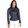 D'Arienzo Giacca Pelle Naturale Blu Donna Giacca Moto Primaverile Biker Vera Pelle Made in Italy Giulia XXL/Blu