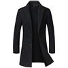 YAOTT Uomo Cappotto Invernale Lungo Miscela di lana e Cashmere Caldo Peacoat Outwear formale da lavoro Cappotto Capispalla Trench Nero L