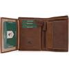 VISCONTI - Portafoglio Uomo Pelle - Porta Carte di Credito Medio per 6 Carte con Portamonete - RFID - Scatola Regalo - 709 Rifle - Olio Marrone Chiaro
