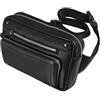 STILORD 'Lou' Marsupio da Cintura Piccolo Pelle Vintage Borsa a Tracolla Borsello Zainetto Monospalla con Tasche Cerniera per Running Festival Montagna, Colore:nero