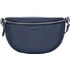 LEABAGS Bogota grande marsupio in vera pelle | Borsa a tracolla da donna con cerniera | 27x7x16 cm | Blu