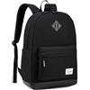 VASCHY Zaino Casual Uomo e Donna, Leggero per Scuola e Università, Vintage Porta PC 15.6 Pollici, Classico per Lavoro e Viaggio, Nero