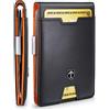 TRAVANDO Portafoglio uomo piccolo con protezione RFID „LONDON" Porta carte di credito con clip per contanti, Portafogli Porta tessere slim tascabile, Portatessere Raccoglitore banconote (Nero)