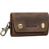 STILORD 'Atticus' Portachiavi con Moschettone in Pelle Vintage Astuccio Portachiavi Piccolo Portafoglio Pochette per Chiavi con Scatola Regalo, Colore:marrone medio