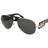 Versace VE2150Q 100287 | Occhiali da Sole Graduati o Non Graduati | Prova Online | Unisex | Metallo | Pilot | Oro | Adrialenti