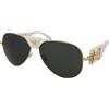 Versace VE2150Q 134187 | Occhiali da Sole Graduati o Non Graduati | Prova Online | Unisex | Metallo | Pilot | Oro | Adrialenti