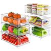 Changshengda Organizer per frigorifero, confezione da 6 (3 misure), impilabile, dispensa, congelatore, armadio, cassetto, senza BPA