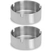 STOUCLA Set di due moderni posacenere da tavolo in acciaio inox da 10 cm, posacenere per sigari rotondi, adatti per casa, ufficio, hotel, ristoranti, uso interno ed esterno.