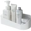 Bncxdc Mensola per Doccia in Plastica, Porta Shampoo Doccia, Mensola Autoadesiva per Doccia Senza Foratura Bagno Cucina Camera da letto Organizer Supporto Resistente con Vassoio Scarico (bianco)