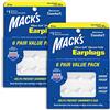 Mack's Tappi per le orecchie in silicone morbido - 6 paia (confezione da 2), confezione da 2 - I tappi per le orecchie originali modellabili in silicone per dormire, russare, nuoto, viaggi, concerti e studio