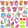 BOUTIKS 32 Pezzi 5D Diamond Painting Adesivi Kit Bambini DIY Fata Principessa Pittura Diamante Arte Mosaico Adesivi