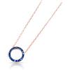 TIRAMISÚ JEWELRY Tiramisu | Collana Cerchio con Le Stelline | Gioiello Donna | 925 Argento Sterling Placcato Oro Rosa con Pavè di Zirconi Blu | Catenina con Pendente | Collanina Sottile | Regalo Elegante | 40+5 cm