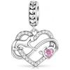 MariaFonte Charm New 2025 Compatibile Tutte Marche Cuore Gatto Infinito Compleanno Anniversario Ciondoli Originale Argento 925 Mamma Bead Portafortuna Natale Zirconia Cuoricino Rosa