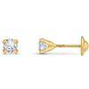Amberta Allure Orecchini a Bottone da Donna in Oro Giallo 9ct con Zircone: 3 mm