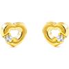 Monde Petit Mondepetit - Orecchini bambini Cuore Zircone Oro Giallo 18K - Scatola Regalo - Certificato di garanzia