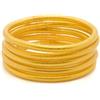MAJALE Bracciale con foglie d'oro, bracciale buddista Rush, confezione da 5 pezzi. Bracciale buddista in caucciù dorato. Taglia S diametro interno 5,5 cm.