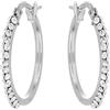 DelPia, Orecchini Tondi 2begold in Oro 18Kt e Argento Sterling 925 con Cristalli Luminosi (Oro bianco, 15mm)