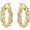 DelPia, Orecchini Modello Treccia a Cerchio in Oro 18kt e Argento Sterling 925 (15mm)
