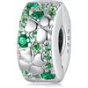 NINGAN Bracciale con perline a forma di quadrifoglio Argento sterling 925 clip-charms Accessori per bracciali