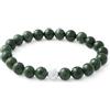 BERGERLIN Bracciale in serpentino - Bracciale con perle in pietra naturale autentica e perla in argento sterling 925