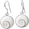 Vurmashop Orecchini in argento sterling 925 Occhio di Shiva - Pietra di Santa Lucia Naturale - Orecchini rotondi medi da donna - Gioielli mediterranei