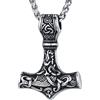 FaithHeart Il Mjolnir Martello Collana Mitologia Vichinga Nodo Trinità Collana Acciaio Uomo Regalo Creativo Argento Nero Oro 55+8 CM Impermeabile Antiallergica