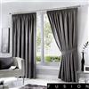Fusion - Dijon - Cover, Charcoal, Curtains: 90 Width x 54 Drop (229 x 137cm)