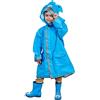 JZK Taglia M Blu giacca pioggia per bambino bimbo 4 5 6 anni impermeabile lungo con maniche bambini con cappuccio e strisce riflettenti abbigliamento antipioggia con tasche