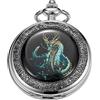 Tiong Orologio da tasca meccanico con motivo drago retrò, con numeri romani, orologio da tasca meccanico da uomo, con catena regalo, MPW151-UK…