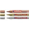 Edding - Pennarello con punta rotonda, 2 pezzi, oro, bronzo e argento (1, oro bruno)