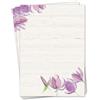 younikat Carta da lettere fiori vintage A4 50 fogli tulipani - dv018 | Carta elegante nei toni beige e viola per inviti, compleanni, messaggi d'amore e creazioni personalizzate raffinate