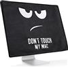 kwmobile Custodia 4in1 Compatibile con Apple iMac 24 - Fodero Monitor,Tastiera, Mouse e Cavi - Don't touch my Mac bianco/nero