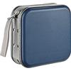 LIOVODE porta cd custodia, porta dvd organizer, custodia cd portafogli per dischi, supporti di raccolta per casa e auto (blu navy-48, 48 capacità)