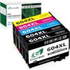 Greenjob 604XL Compatibili per Epson 604 XL Multipack per Expression Home XP-2200 XP-2205 XP-3200 XP-3205 XP-4200 XP-4205 Workforce WF-2910 WF-2930 WF-2935 WF-2950 (5 Pezzi)